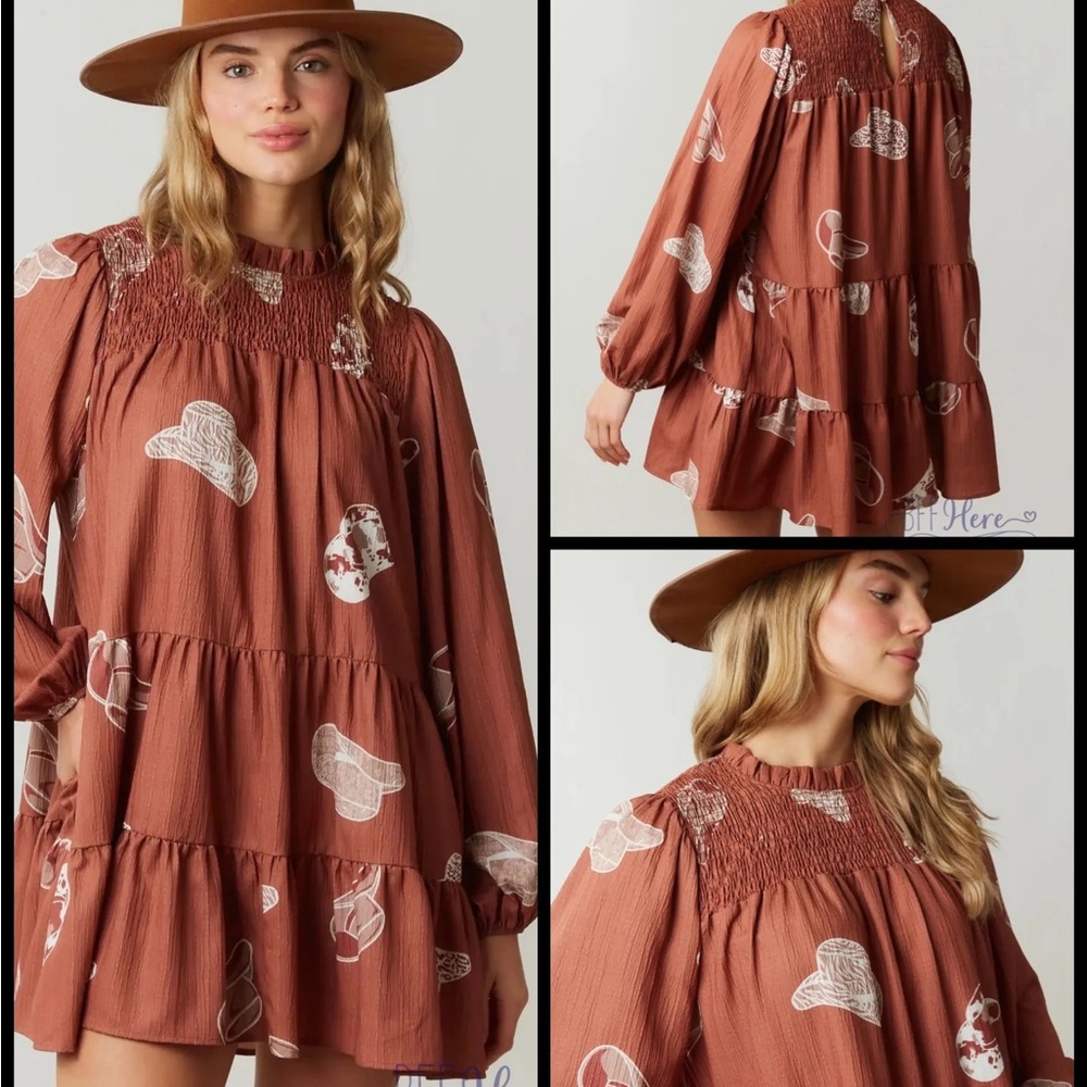 Fantastic Fawn Rust Smocked Dress